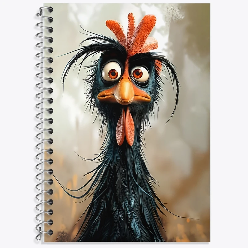 دفتر زبان 50 برگ خندالو مدل سه خط طرح خروس کد F11781