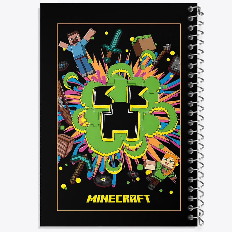 دفتر شطرنجی 50 برگ خندالو طرح بازی ماینکرافت (Minecraft) کد N9121