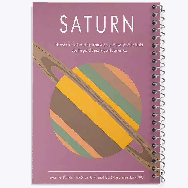 دفتر نقاشی 50 برگ خندالو طرح زحل (Saturn) کد F13886