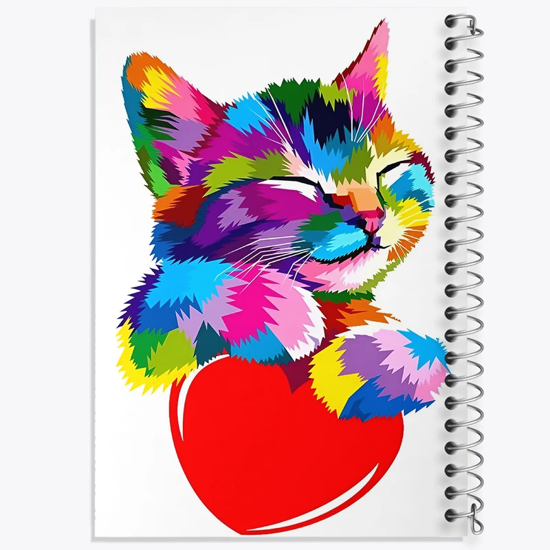 دفتر مشق 100 برگ خندالو طرح گربه رنگی کد F4174