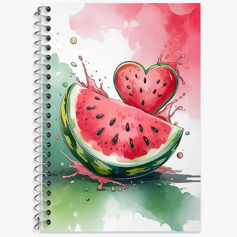 دفتر زبان 50 برگ خندالو مدل سه خط طرح هندوانه کد F12855