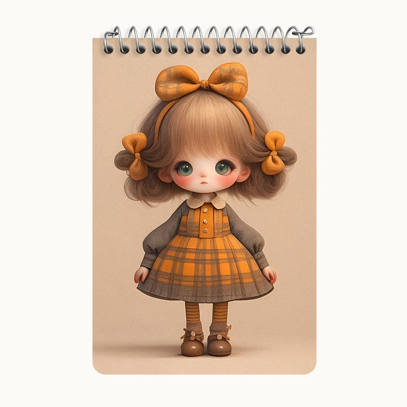 دفتر یادداشت 50 برگ خندالو طرح دخترانه کیوت کد F5974