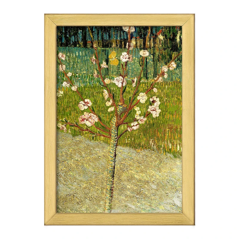 تابلو خندالو طرح نقاشی درخت بادام در حال شکوفه اثر ونسان ونگوگ کد F12421