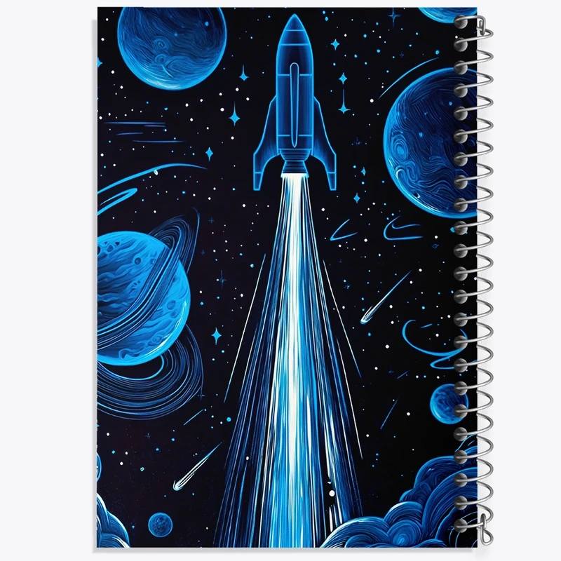 دفتر طراحی 50 برگ خندالو طرح فضاپیما کد F10110