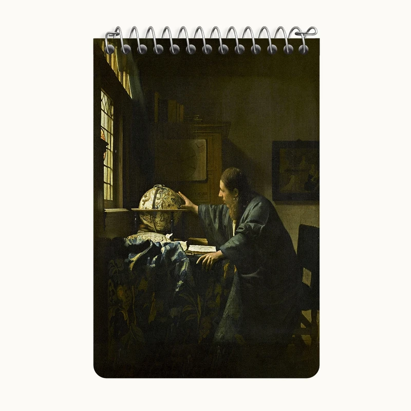 دفتر یادداشت 50 برگ خندالو طرح نقاشی ستاره شناس اثر یوهانس فرمیر کد F12428