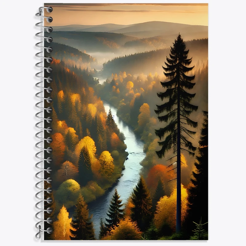 دفتر لغت 50 برگ خندالو طرح منظره پاییزی کد F9980