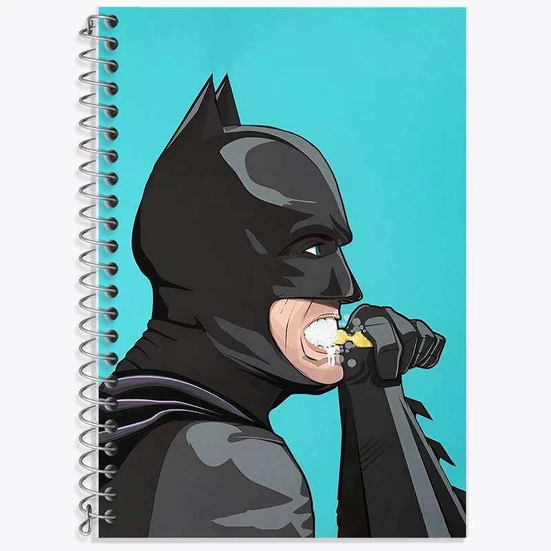دفتر زبان 50 برگ خندالو مدل سه خط طرح بتمن (Batman) کد F9815