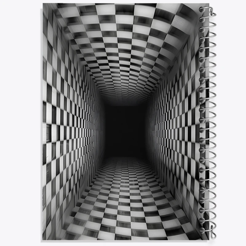 دفتر طراحی 50 برگ خندالو طرح چهارخونه مشکی و سفید کد N5423