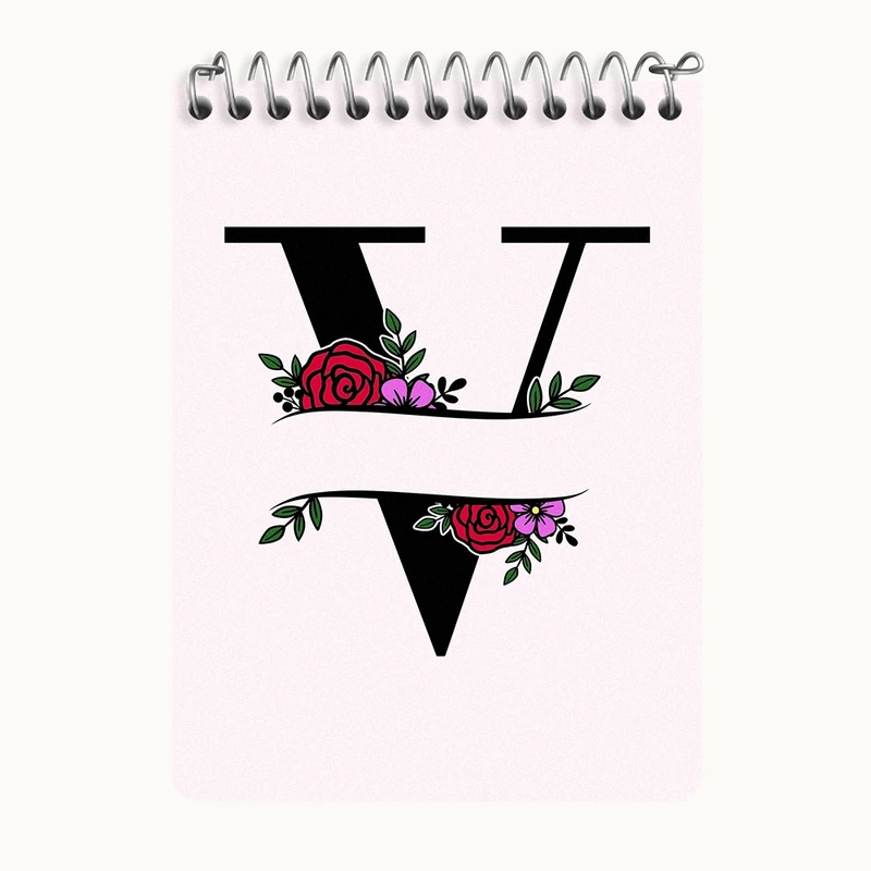 دفتر یادداشت 50 برگ خندالو طرح حرف V کد N3336