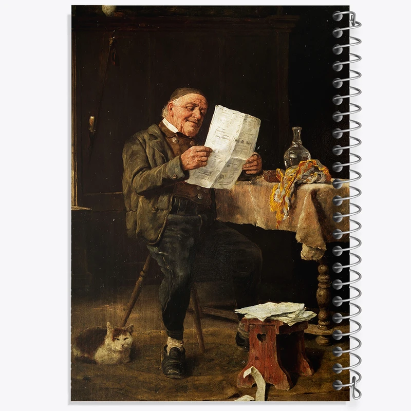 دفتر نقاشی 50 برگ خندالو طرح نقاشی خواندن روزنامه اثر فلیکس شلزینگر کد F12308