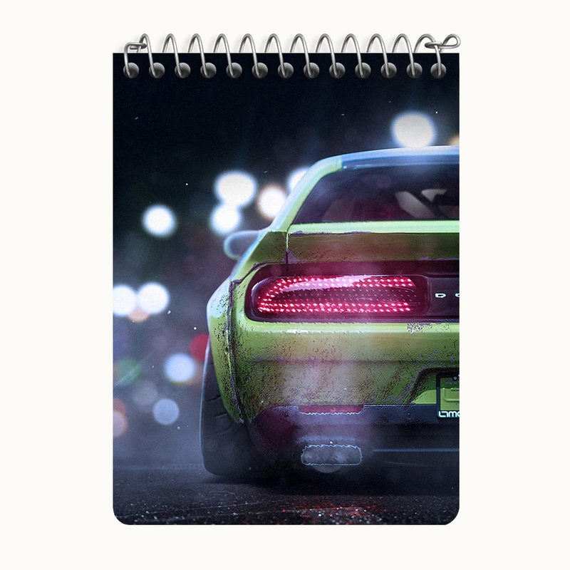 دفتر یادداشت 50 برگ خندالو طرح داج چلنجر(Dodge Challenger) کد N7878