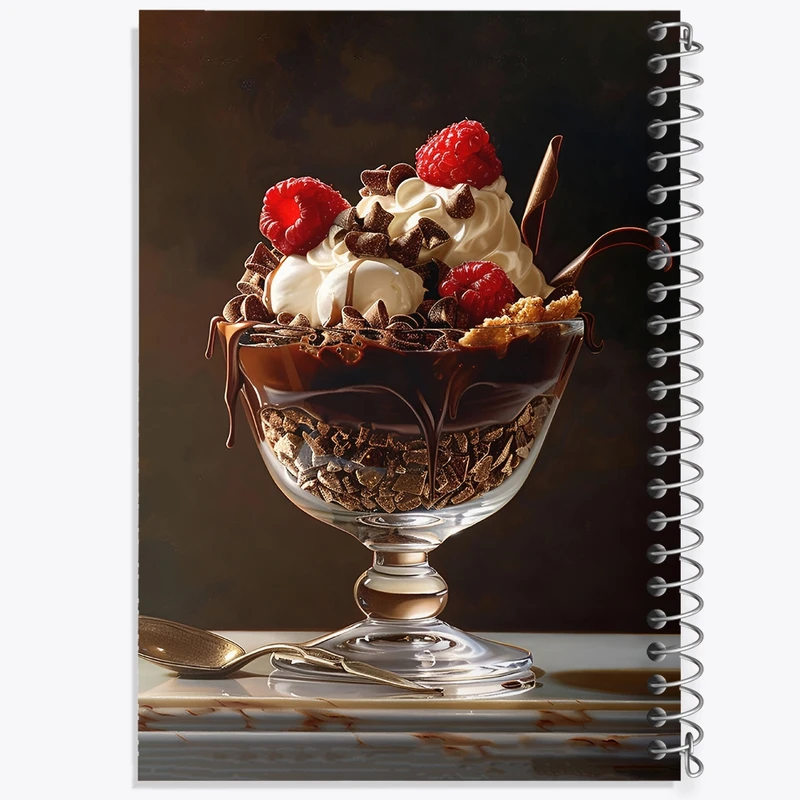 دفتر ژورنال نویسی 50 برگ خندالو مدل نقطه ای طرح بستنی کد F9348