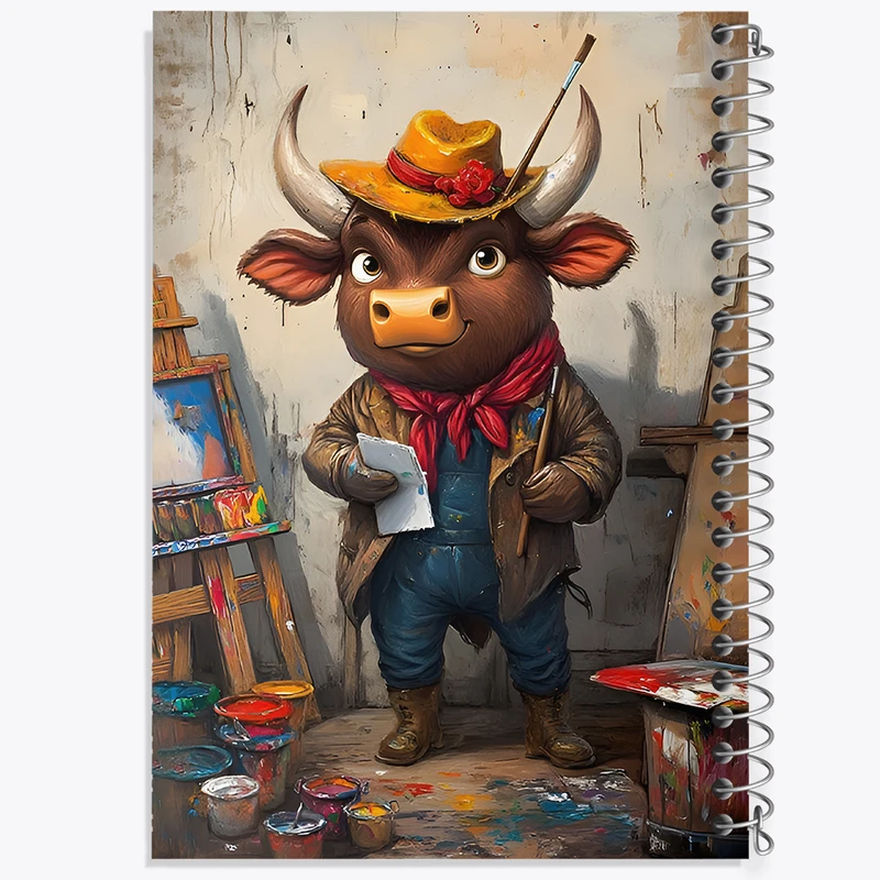 دفتر مشق 50 برگ خندالو طرح گاو نقاش کد F11654