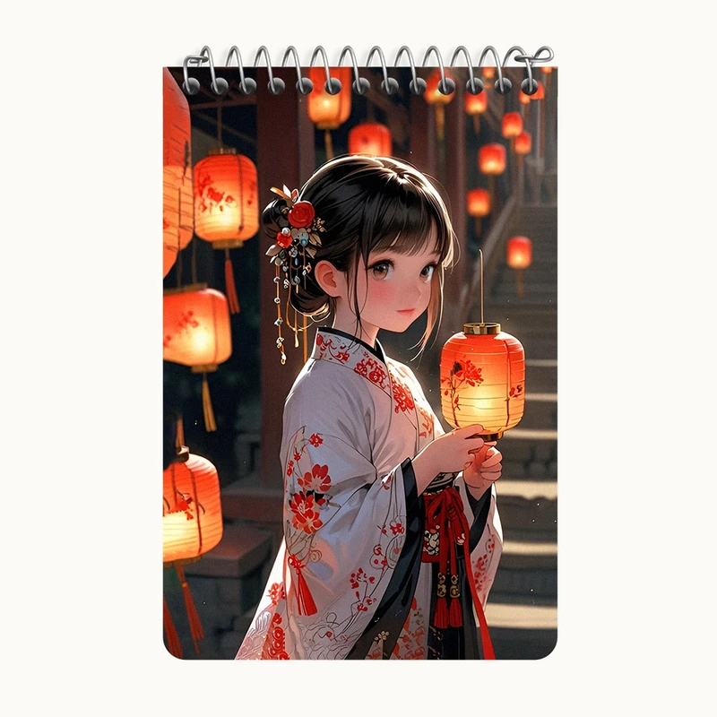 دفتر یادداشت 50 برگ خندالو طرح دختر ژاپنی کد F12608