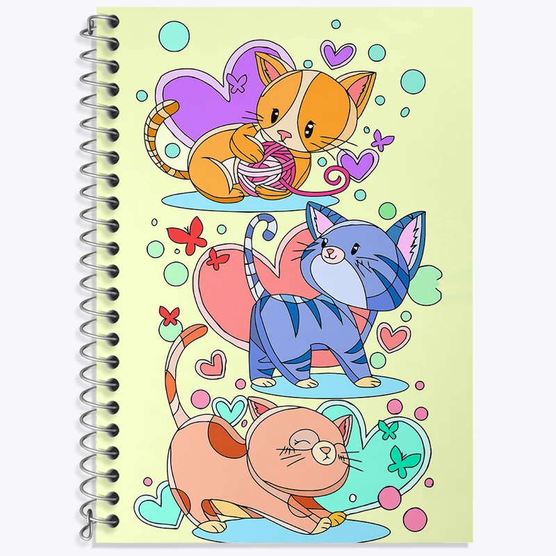 دفتر زبان دوخط 50 برگ خندالو طرح گربه های بامزه کد N6933