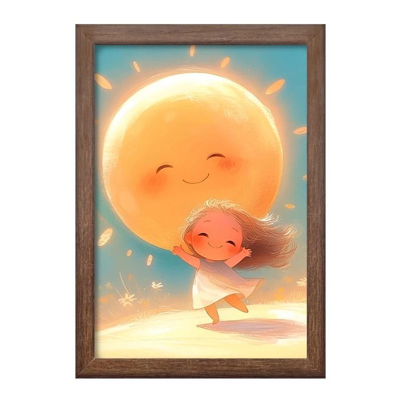 تابلو خندالو طرح دختر بامزه و خورشید کد F13703