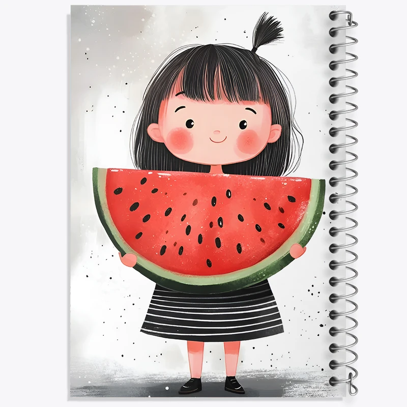 دفتر مشق 100 برگ خندالو طرح دختر و هندوانه کد F12833