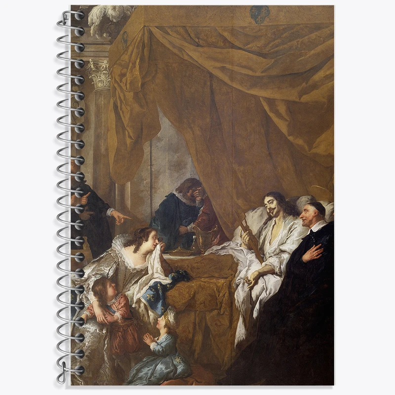 دفتر نت موسیقی 50 برگ خندالو طرح نقاشی وینسنت در بستر مرگ لویی سیزدهم اثر ژان فرانسوا دو تروی کد F12314