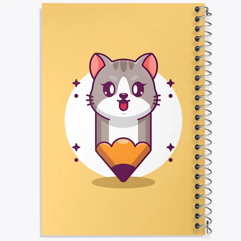 دفتر مشق 100 برگ خندالو طرح گربه مدادی کد N7146