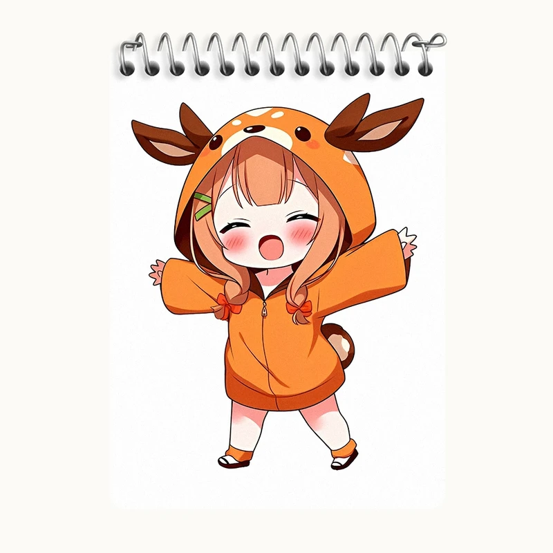 دفتر یادداشت 50 برگ خندالو طرح دخترانه کیوت کد N2092