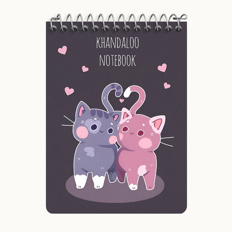 دفتر یادداشت 50 برگ خندالو طرح گربه های عاشق کد N8174
