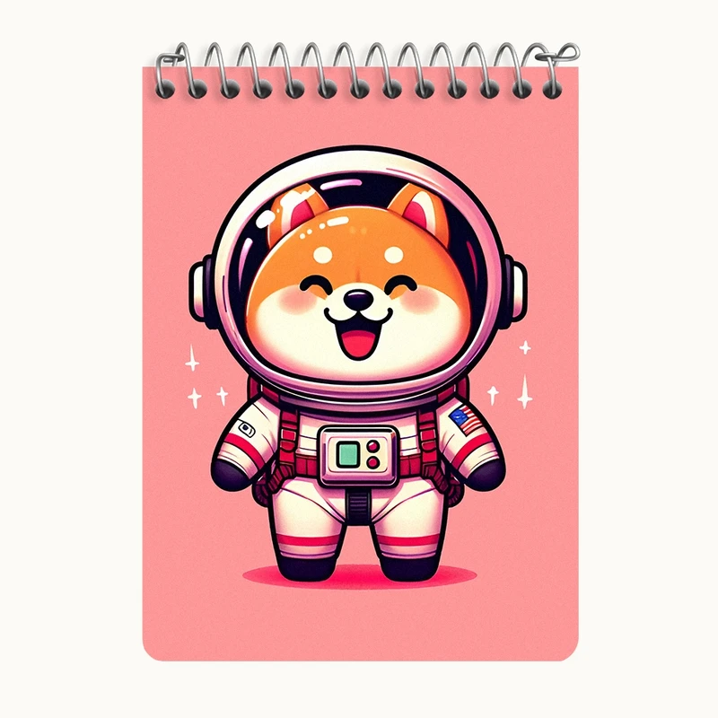 دفتر یادداشت 50 برگ خندالو طرح سگ فضانورد کد N5978
