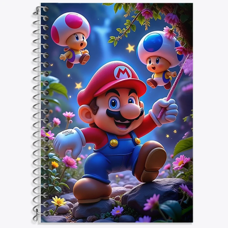 دفتر زبان 50 برگ خندالو مدل سه خط طرح سوپر ماریو کد F12845