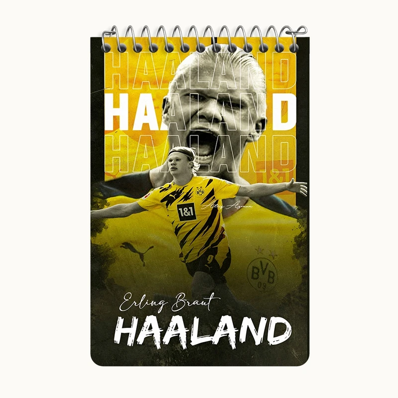 دفتر یادداشت 50 برگ خندالو طرح ارلینگ هالند (Erling Haaland) کد F13511