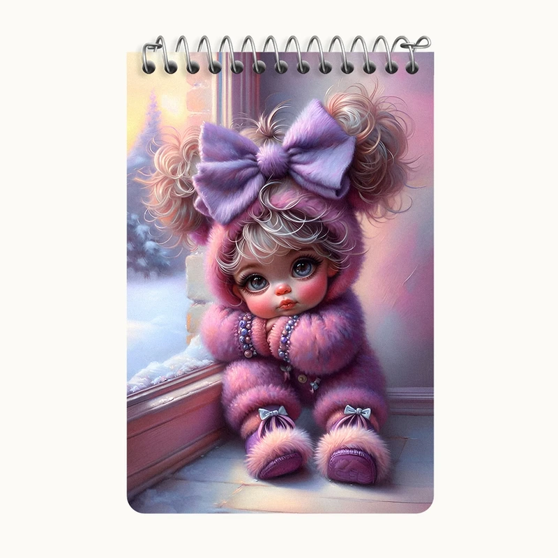 دفتر یادداشت 50 برگ خندالو طرح دخترانه کیوت کد F8472