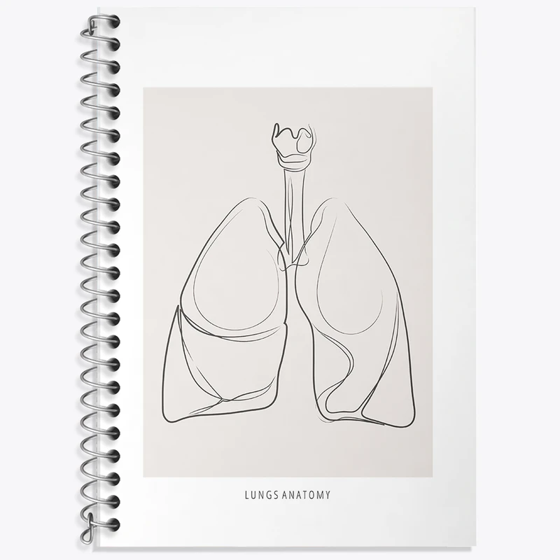 دفتر نت موسیقی 50 برگ خندالو طرح آناتومی ریه ها (Lungs Anatomy) کد F13898