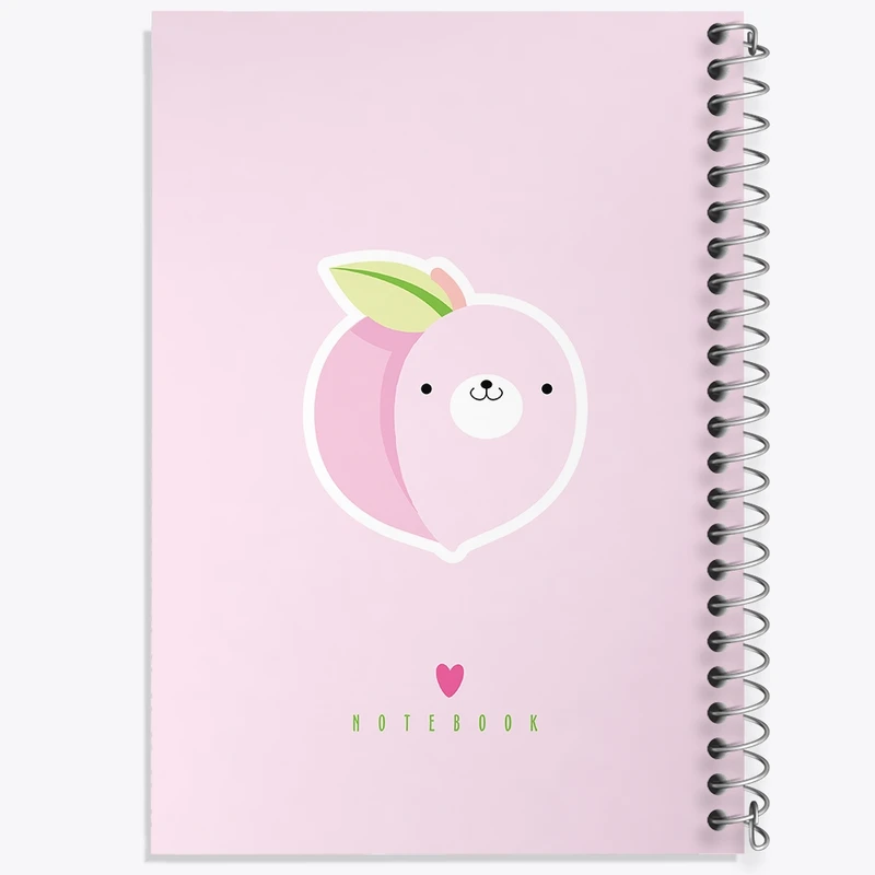 دفتر طراحی 50 برگ خندالو طرح هلو کیوت کد N845