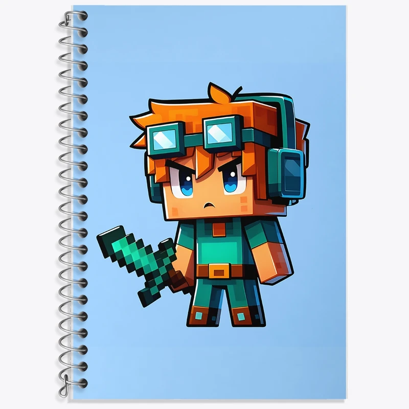 دفتر زبان 50 برگ خندالو مدل سه خط طرح ماینکرافت (Minecraft) کد F12065