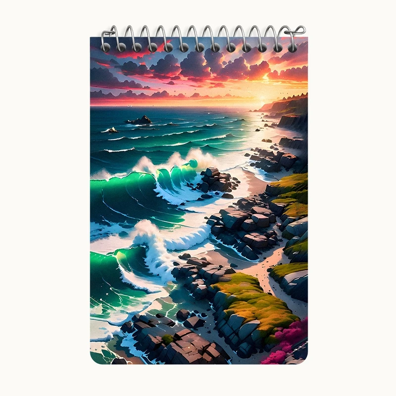 دفتر یادداشت 50 برگ خندالو طرح دریا کد F7276