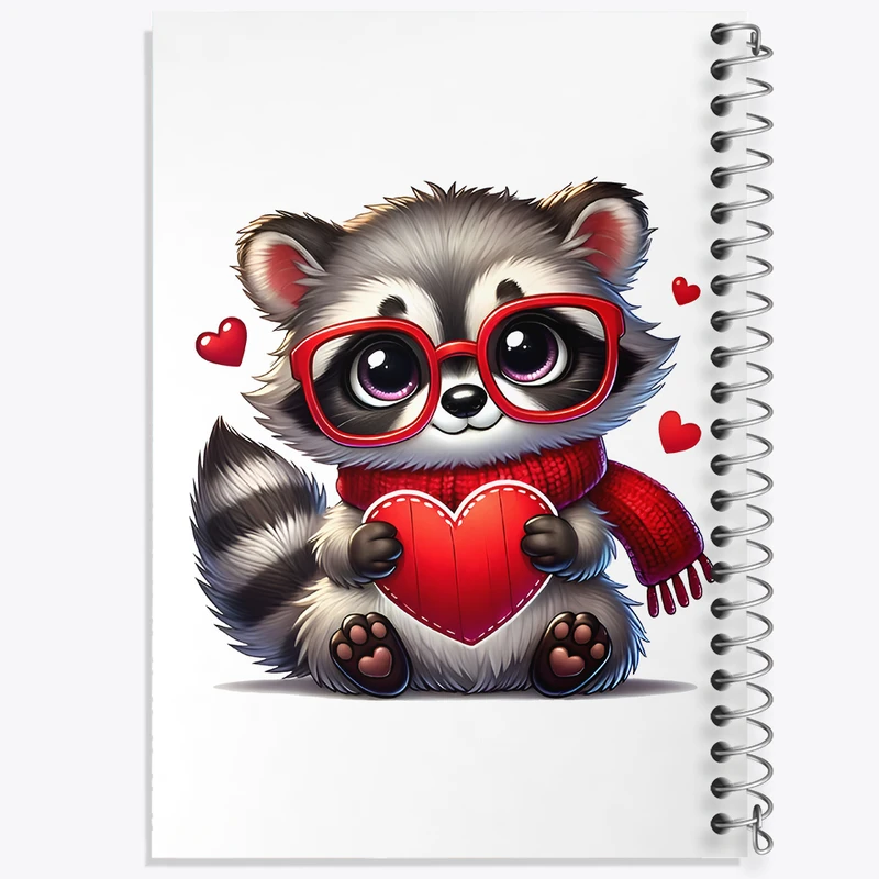 دفتر مشق 100 برگ خندالو طرح راکون بامزه کد F11723