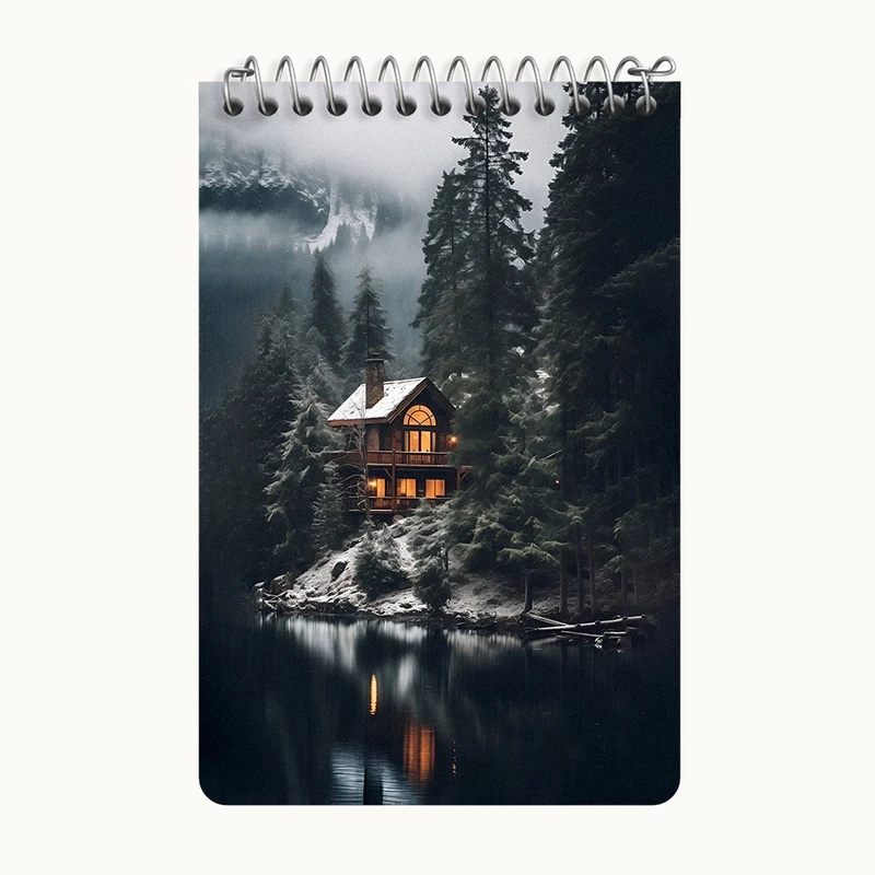 دفتر یادداشت 50 برگ خندالو طرح منظره ی برفی کد F7345