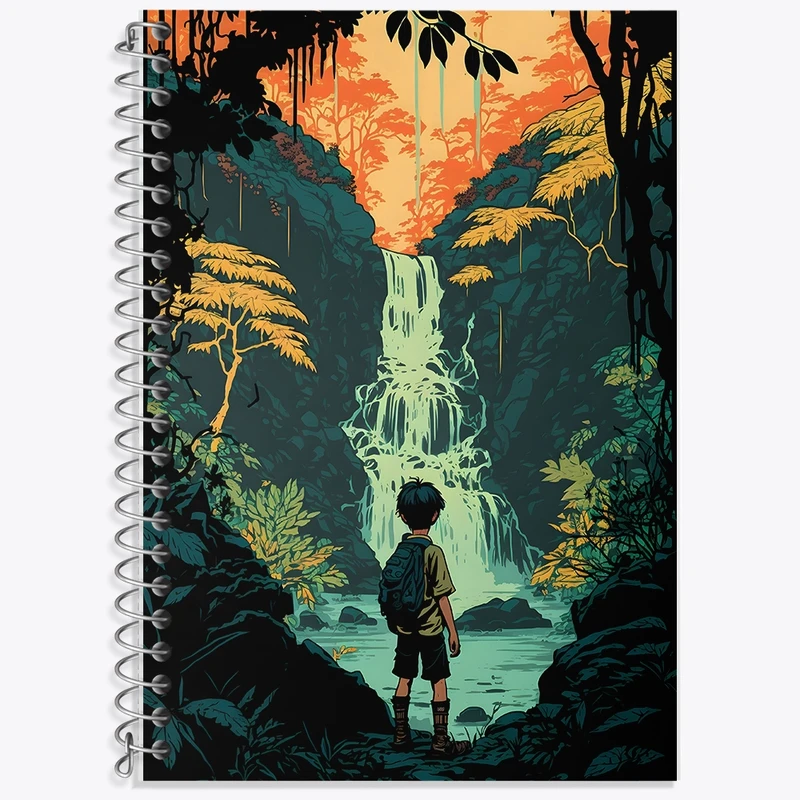 دفتر زبان 50 برگ خندالو مدل سه خط طرح پسرک ماجراجو کد F10967