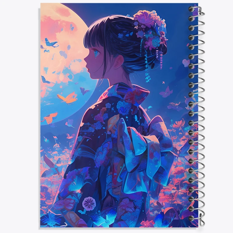 دفتر شطرنجی 50 برگ خندالو طرح دختر ژاپنی کد F9194