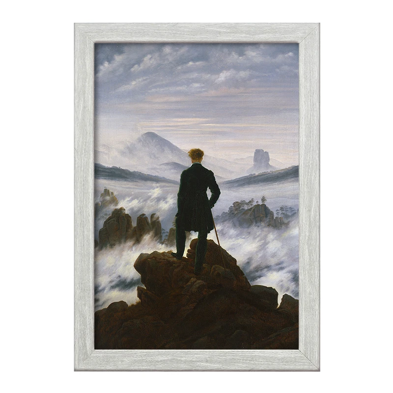 تابلو خندالو طرح نقاشی سرگردان بر فراز دریای مه اثر کاسپار دیوید فردریش کد F12494