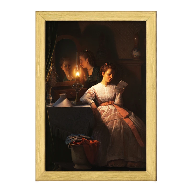 تابلو خندالو طرح نقاشی نامه عاشقانه اثر پتروس ون شندل کد F12262