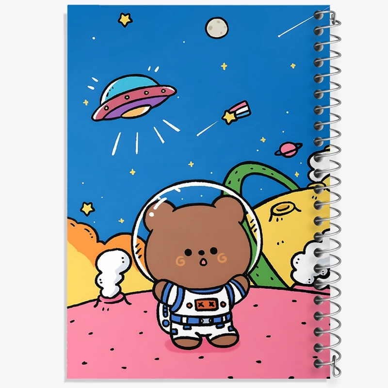 دفتر طراحی 50 برگ خندالو طرح خرس فضانورد کد N3911