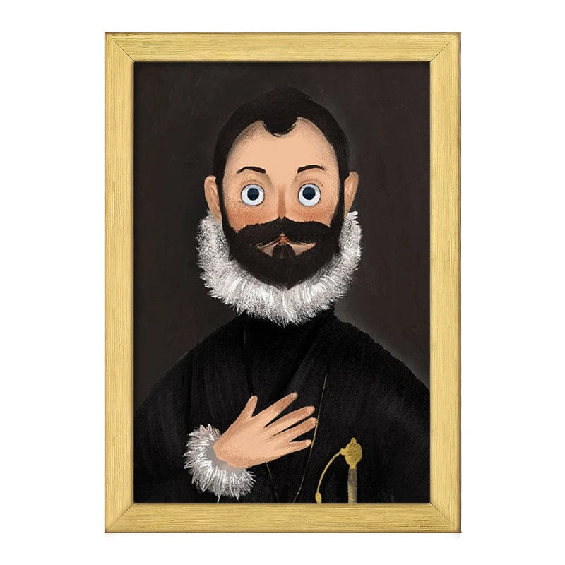 تابلو خندالو طرح شوالیه با دست روی سینه  کد 23363