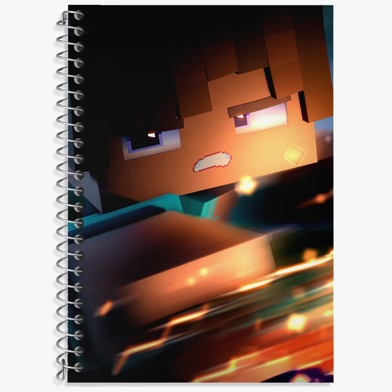 دفتر زبان 50 برگ خندالو مدل دو خط طرح بازی ماینکرافت (Minecraft) کد N8774