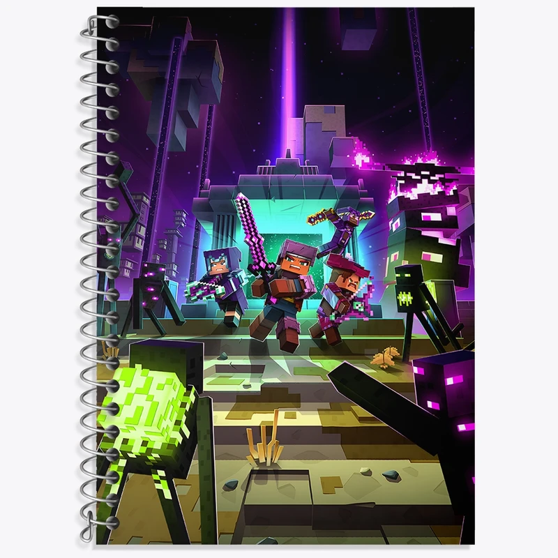 دفتر زبان 50 برگ خندالو مدل سه خط طرح ماینکرافت (Minecraft) کد F3505