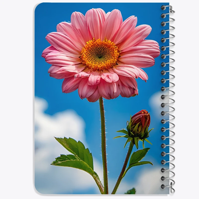 دفتر یادداشت 50 برگ خندالو طرح گل داوودی کد F12034