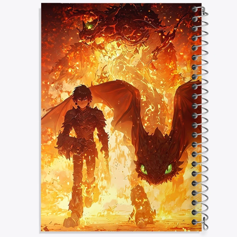 دفتر ژورنال نویسی 50 برگ خندالو مدل نقطه ای طرح اژدها سواران کد N7265