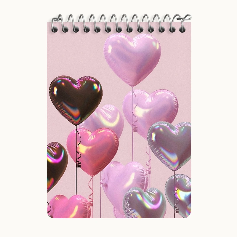 دفتر یادداشت 50 برگ خندالو طرح بادکنک قلبی کد N6128
