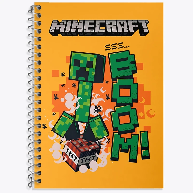 دفتر زبان 50 برگ خندالو مدل سه خط طرح ماینکرافت (Minecraft) کد F8971