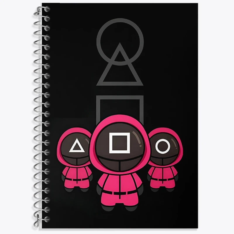 دفتر زبان 50 برگ خندالو مدل سه خط طرح بازی مرکب (Squid Game) کد F10144