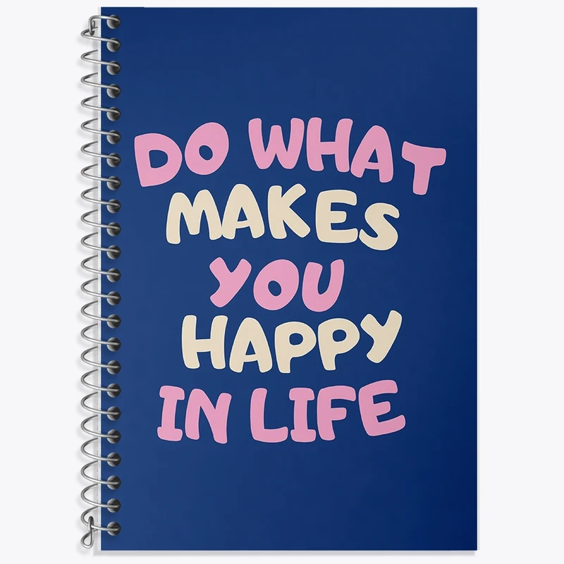 دفتر زبان 50 برگ خندالو مدل سه خط طرح Do What Makes You Happy In Life کد F11895
