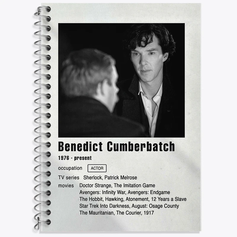 دفتر لغت 50 برگ خندالو طرح بندیکت کامبربچ (Benedict CumberBatch) کد F11204